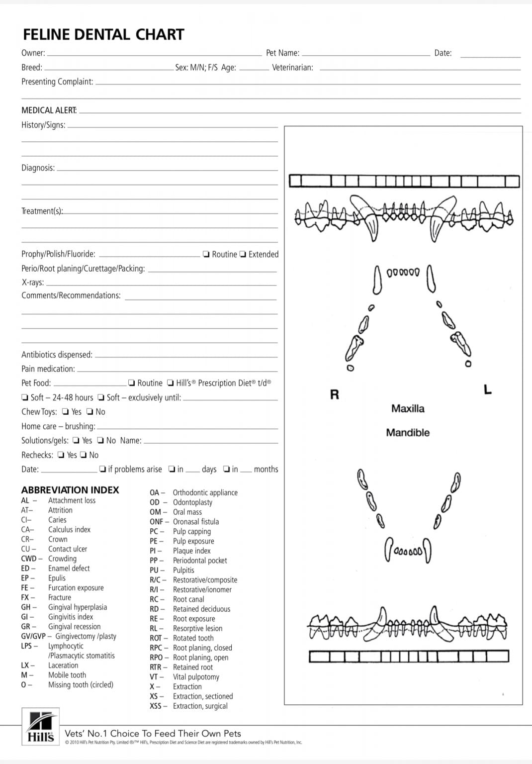 The How To Of Dental Charting Hill s Veterinary Nutrition Blog